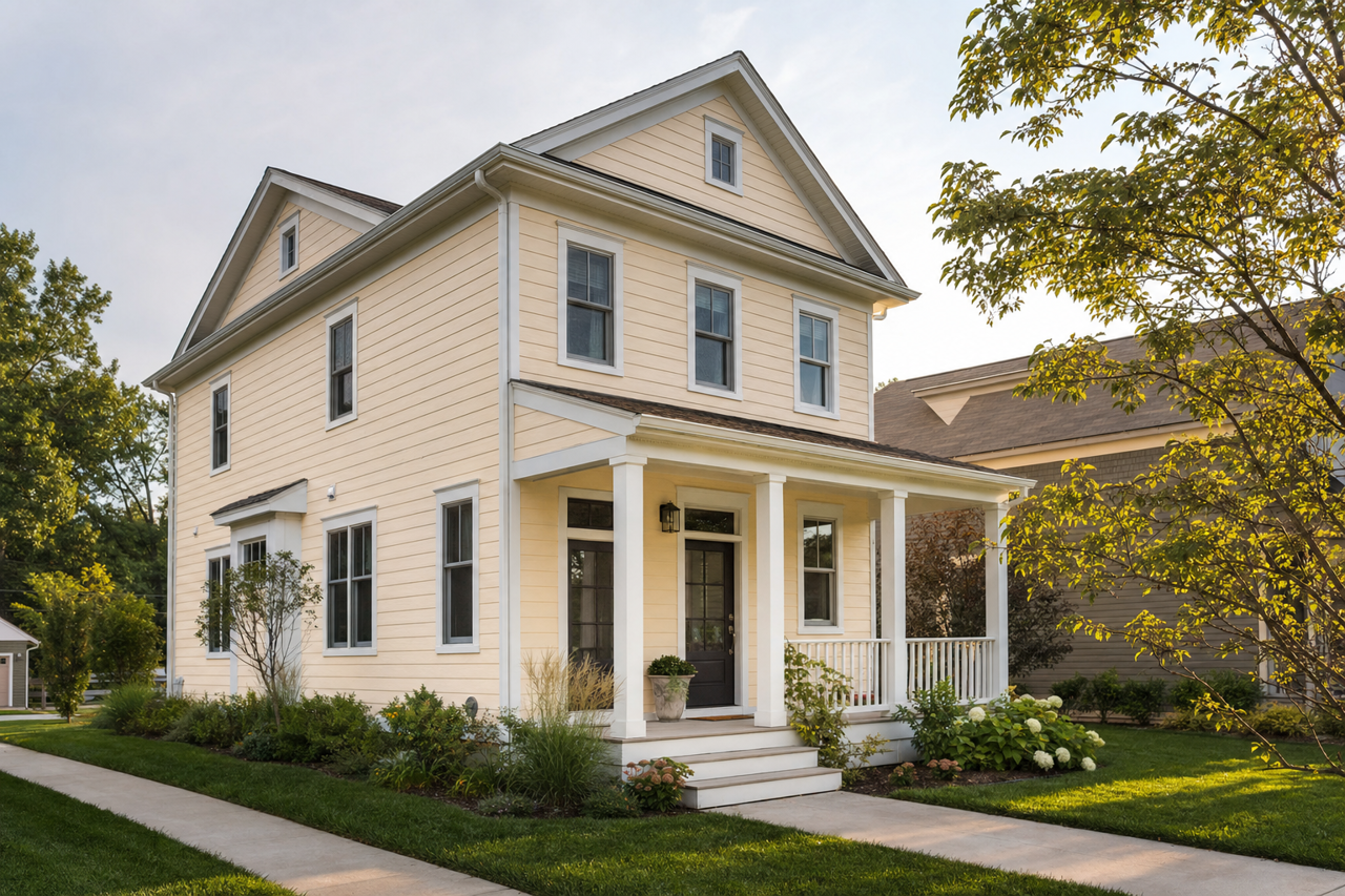 Antique White by Benjamin Moore on exterior