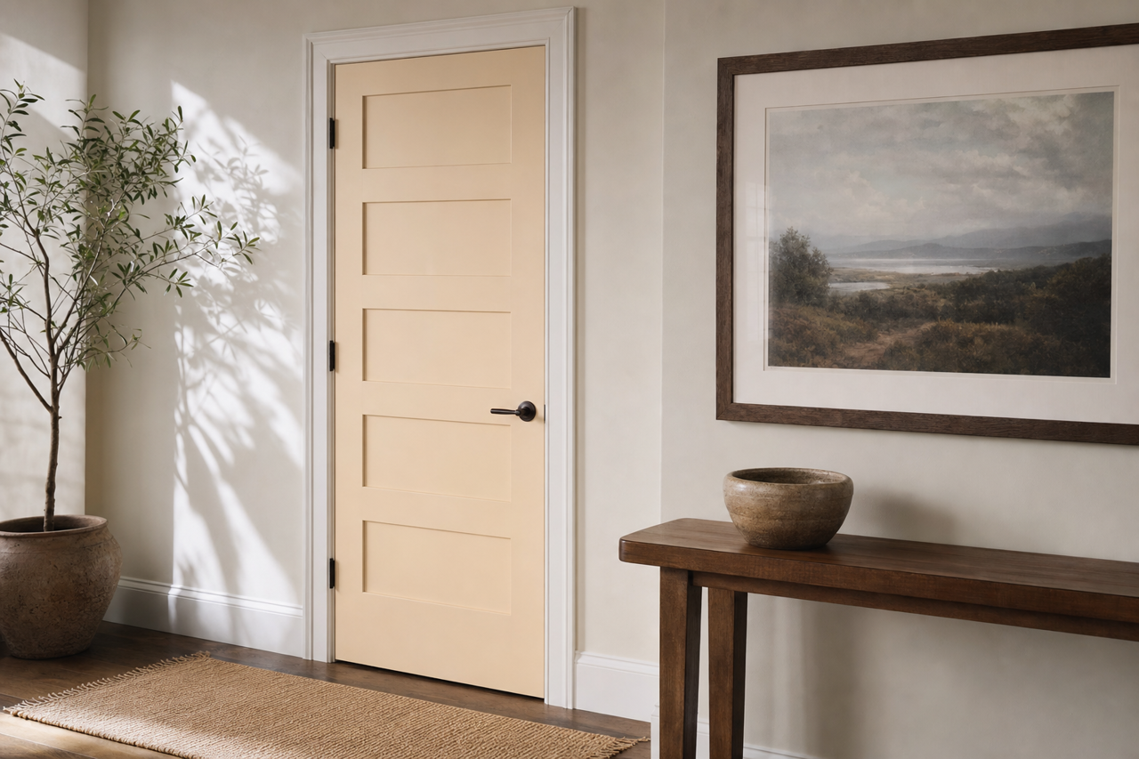 Crème by Benjamin Moore on interior-doors
