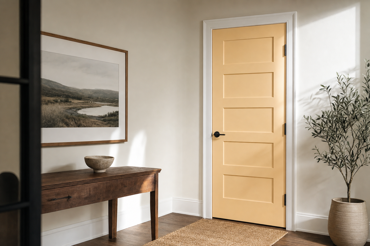 Paradise by Benjamin Moore on interior-doors