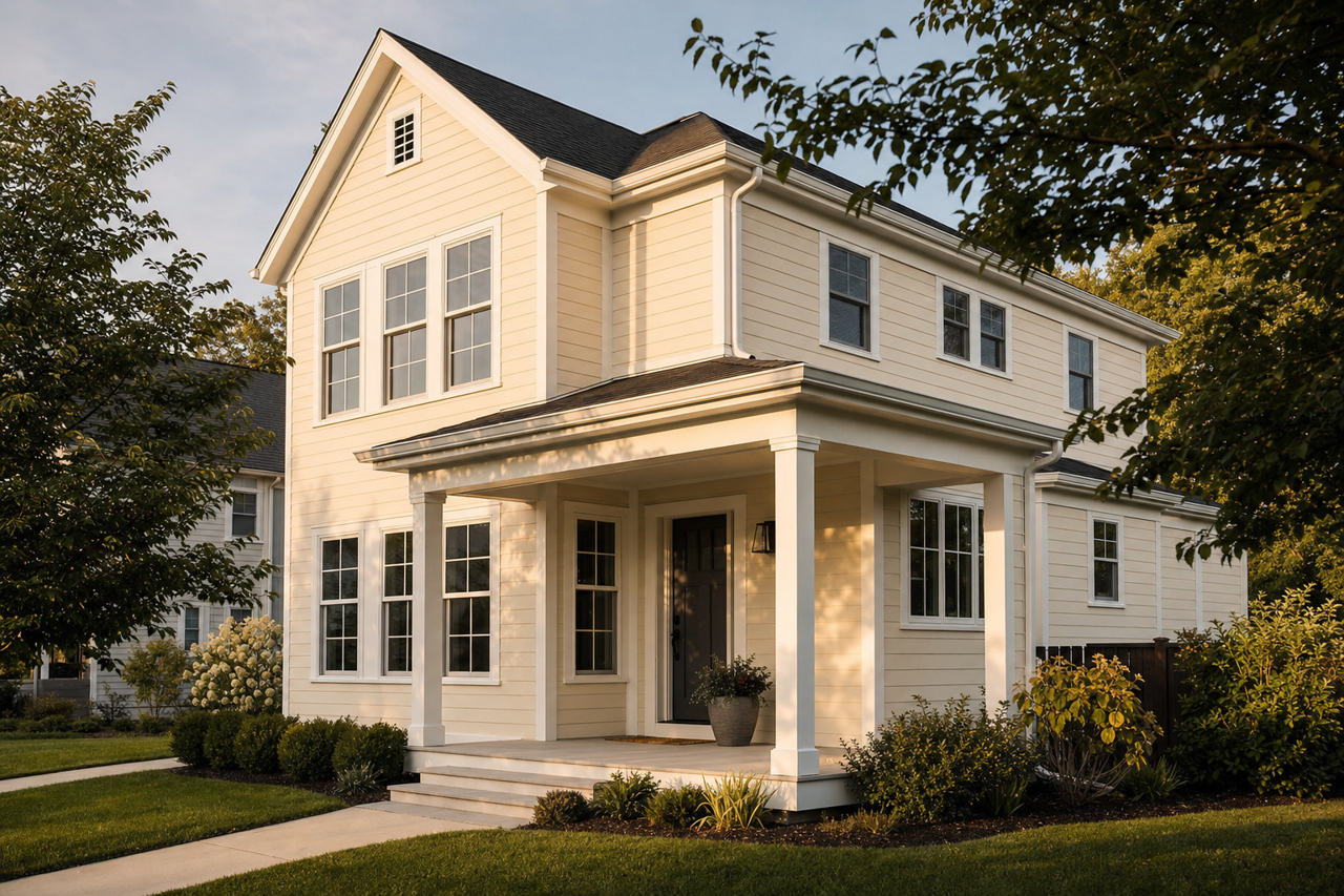 Linen by Benjamin Moore on exterior