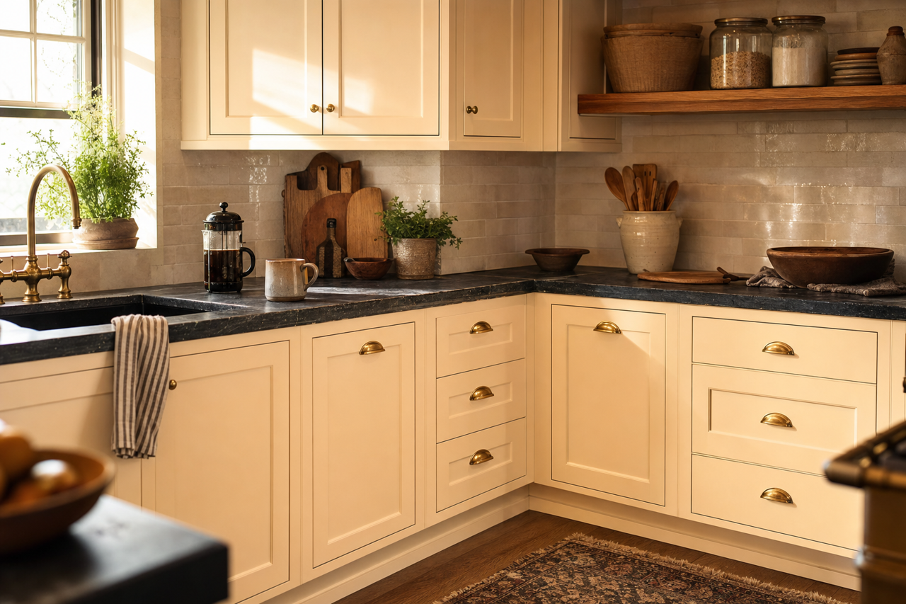 Devon by Benjamin Moore on cabinets