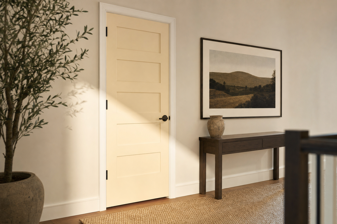 Cameo White by Benjamin Moore on interior-doors