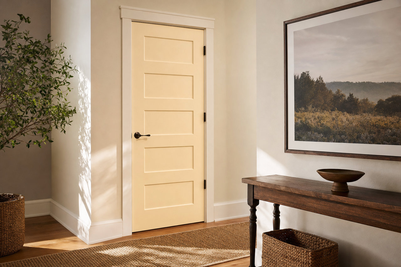 Buttermilk by Benjamin Moore on interior-doors