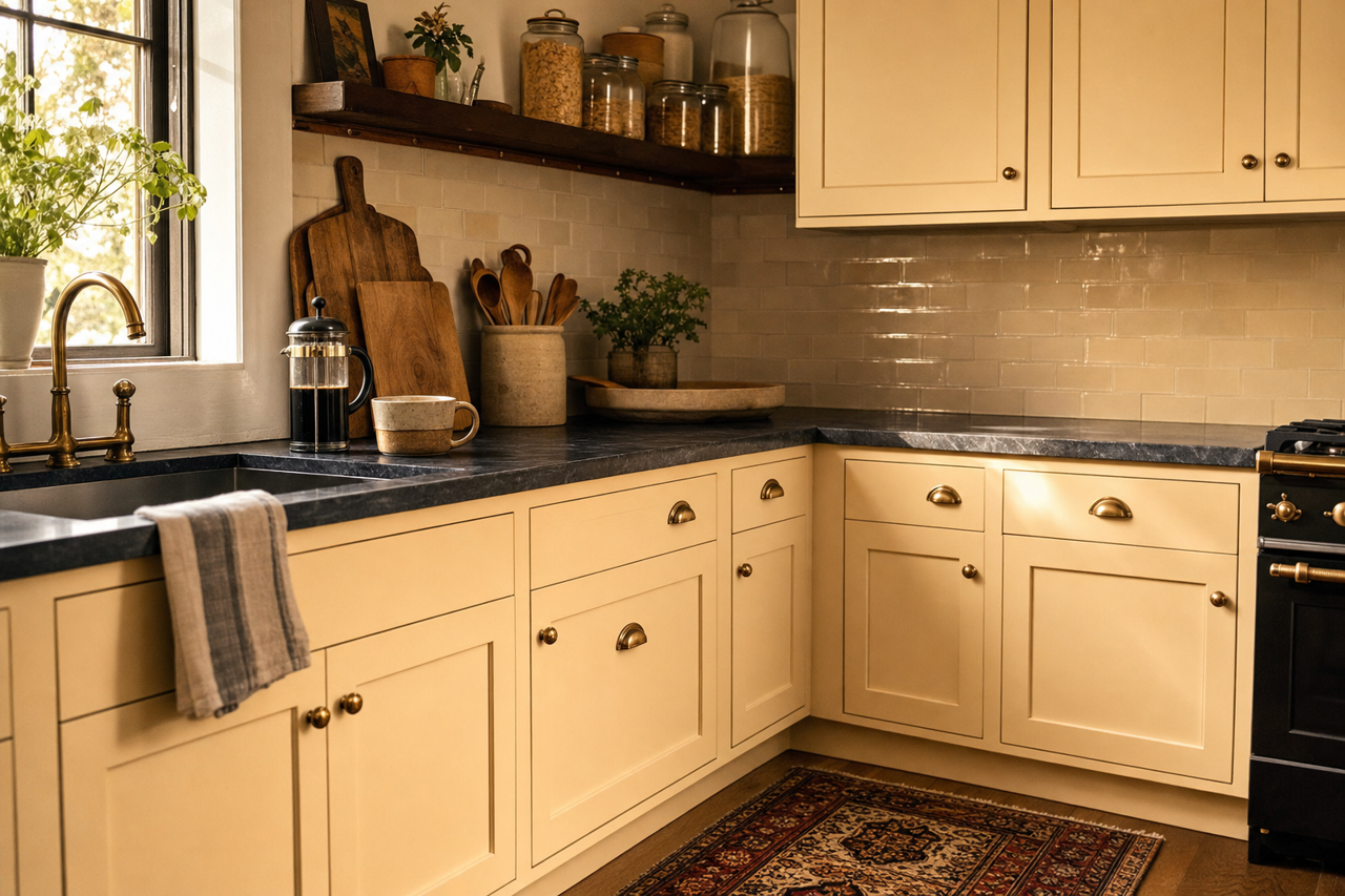 San Mateo Beaches by Benjamin Moore on cabinets