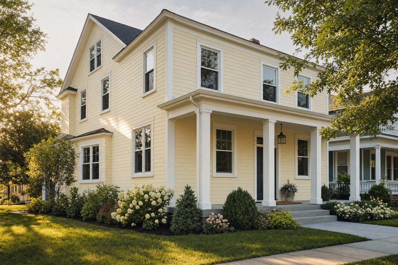 White Swan by Benjamin Moore on exterior