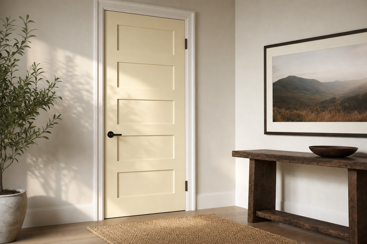White Swan by Benjamin Moore on interior-doors