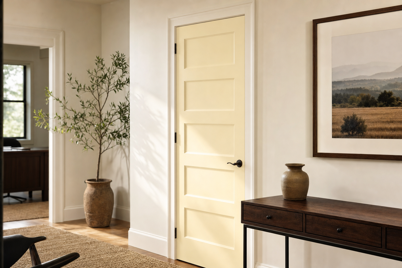 Featherbed by Benjamin Moore on interior-doors