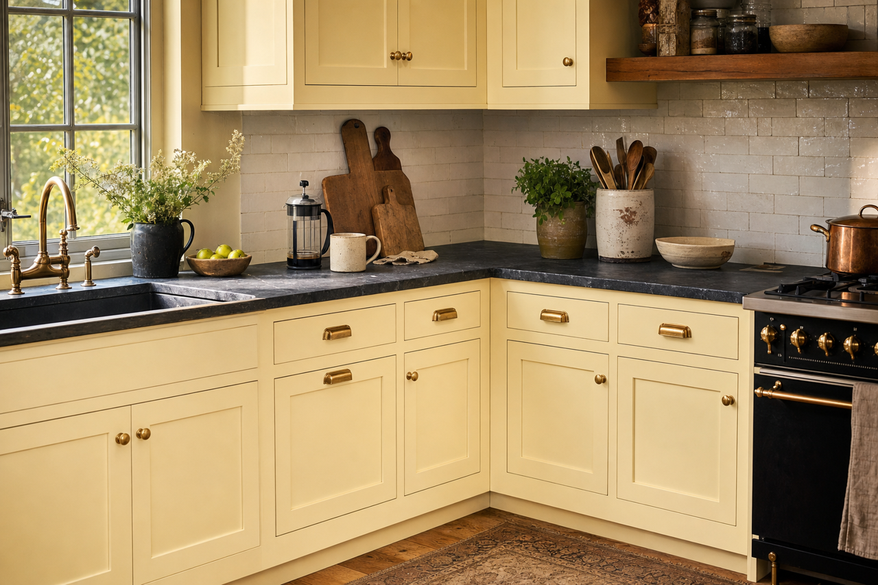 Angels by Benjamin Moore on cabinets
