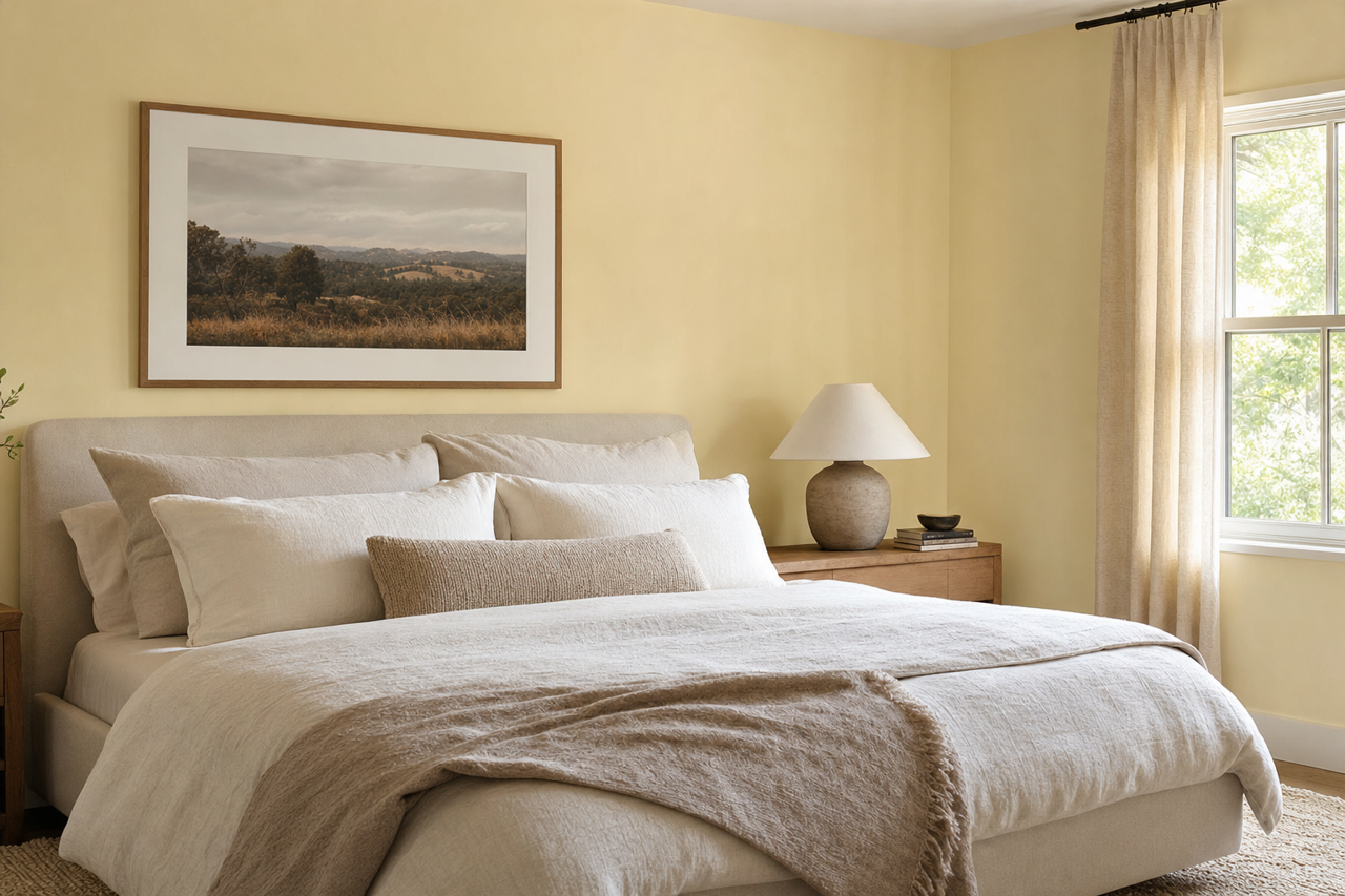 Lemon by Benjamin Moore on interiors