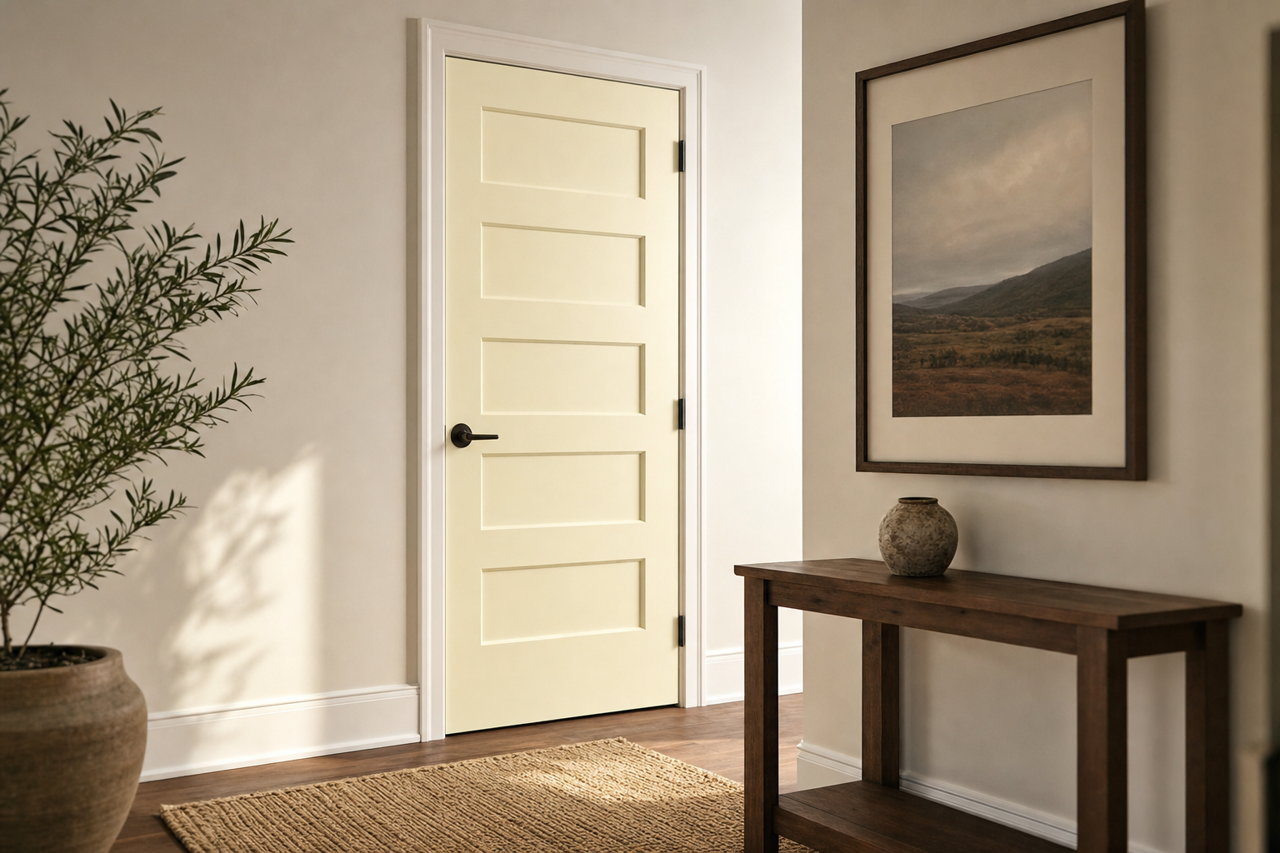 Meadow Mist by Benjamin Moore on interior-doors