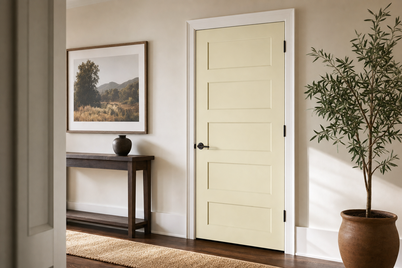 Celery Salt by Benjamin Moore on interior-doors