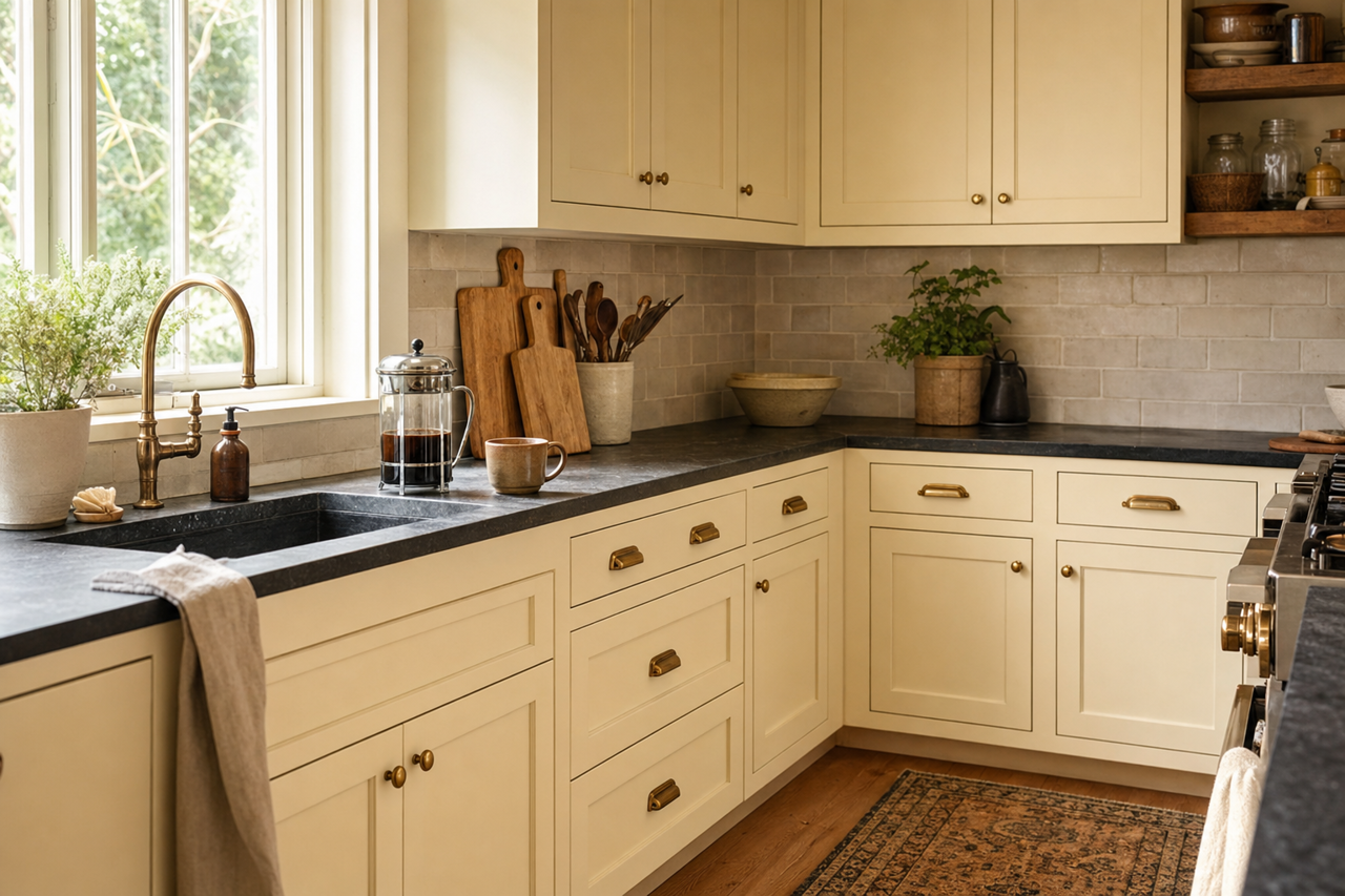 Marble White by Benjamin Moore on cabinets