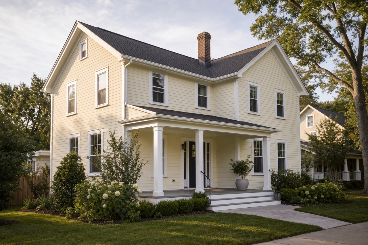 Spanish White by Benjamin Moore on exterior