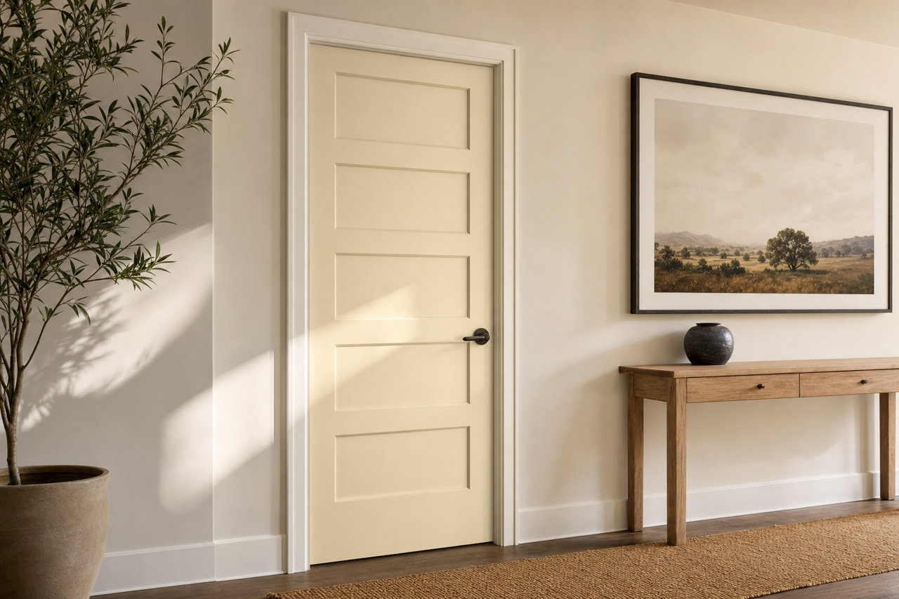 Spanish White by Benjamin Moore on interior-doors