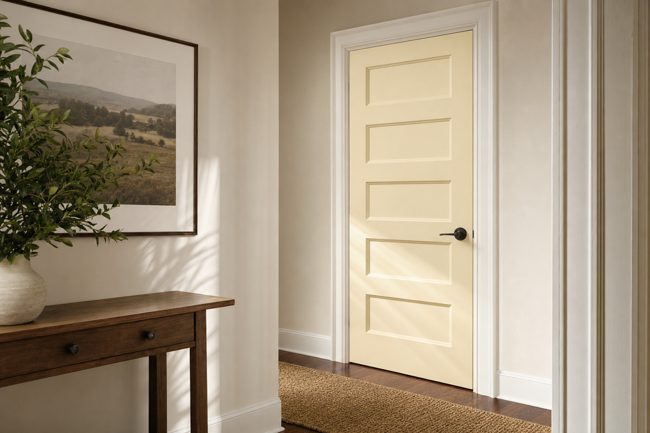 Albany White by Benjamin Moore on interior-doors