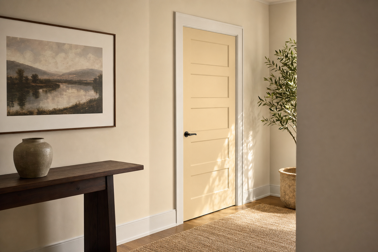 Natural Wicker by Benjamin Moore on interior-doors