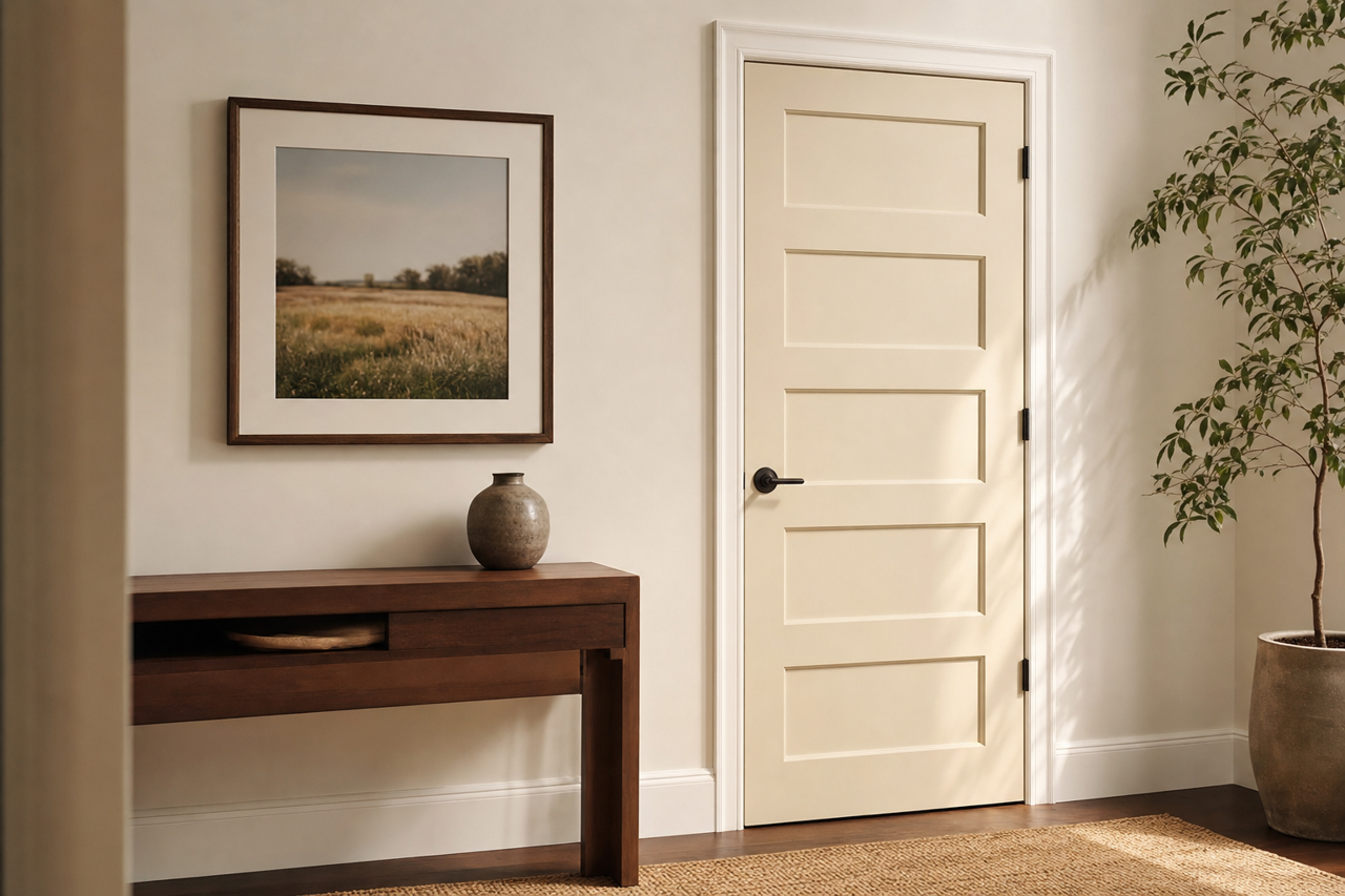 Feather by Benjamin Moore on interior-doors