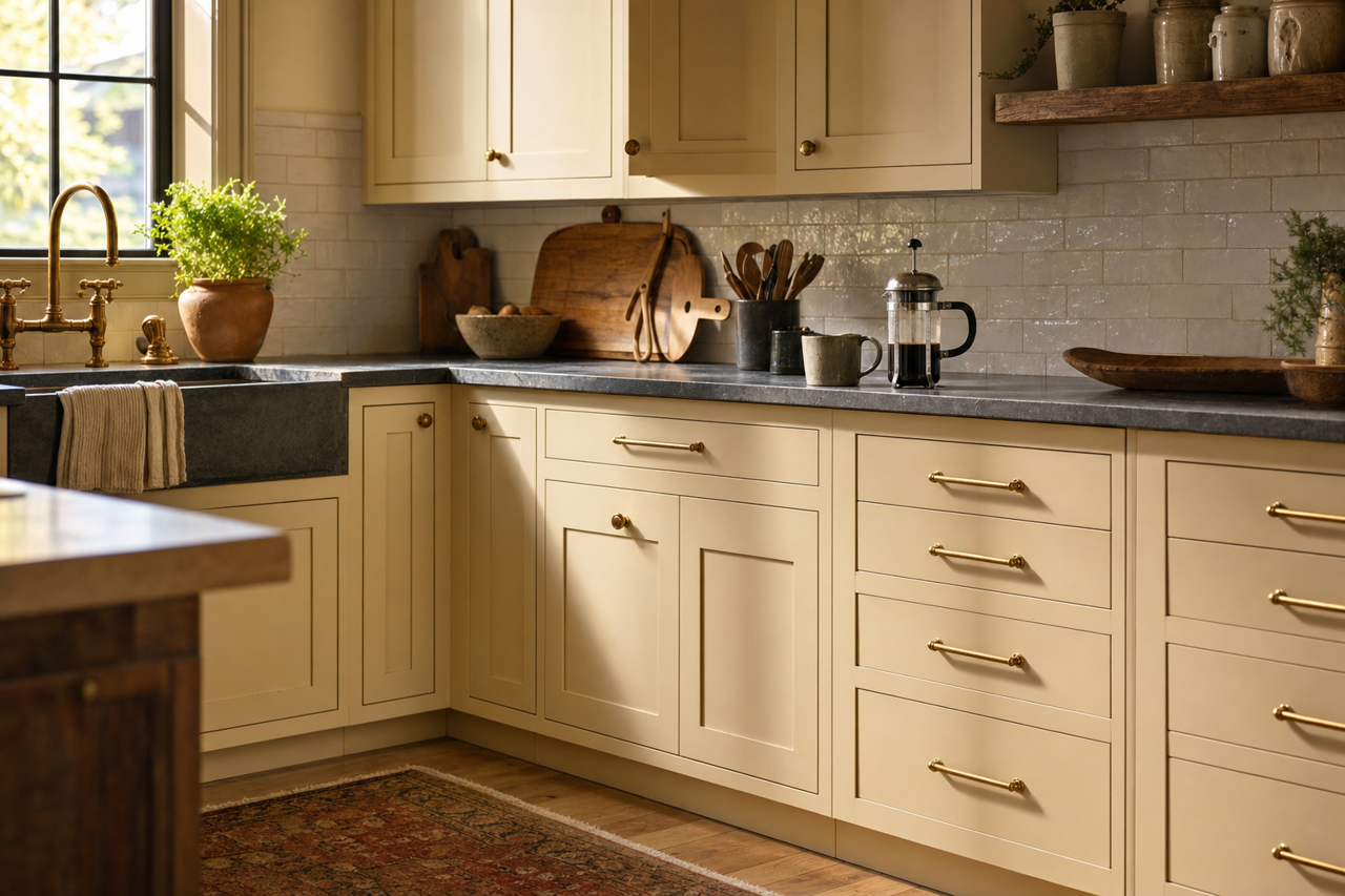 Berber by Benjamin Moore on cabinets