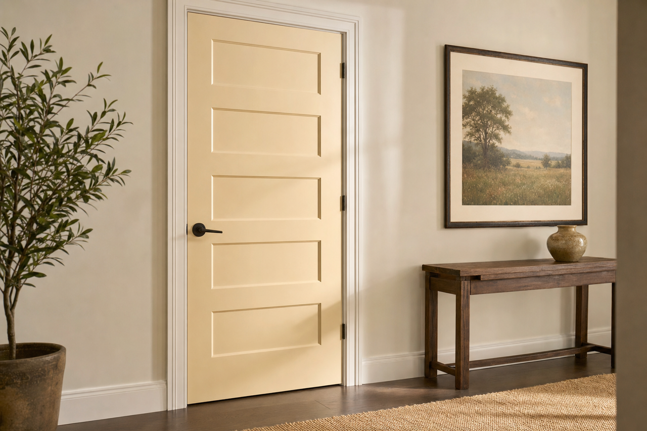 Palace White by Benjamin Moore on interior-doors