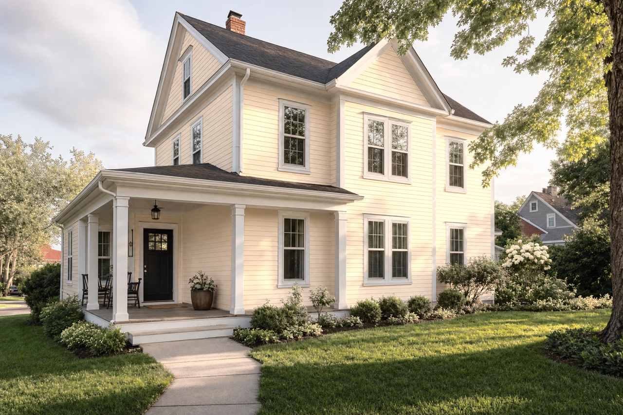 Papaya by Benjamin Moore on exterior