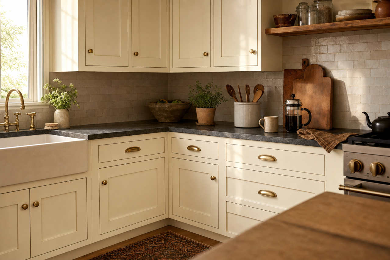 Dove by Benjamin Moore on cabinets