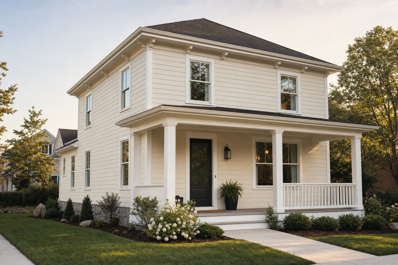 Seapearl by Benjamin Moore on exterior
