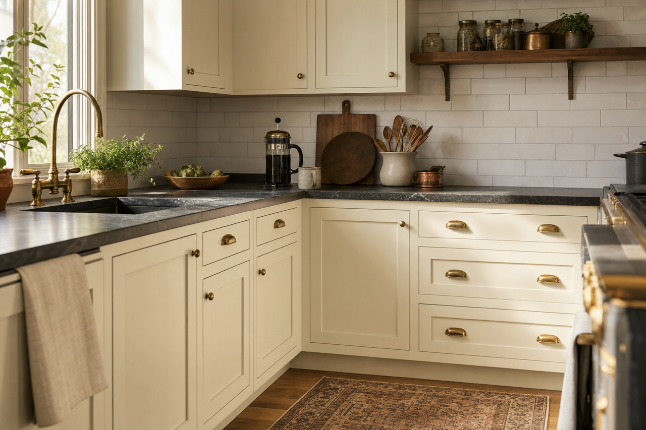 Gray by Benjamin Moore on cabinets