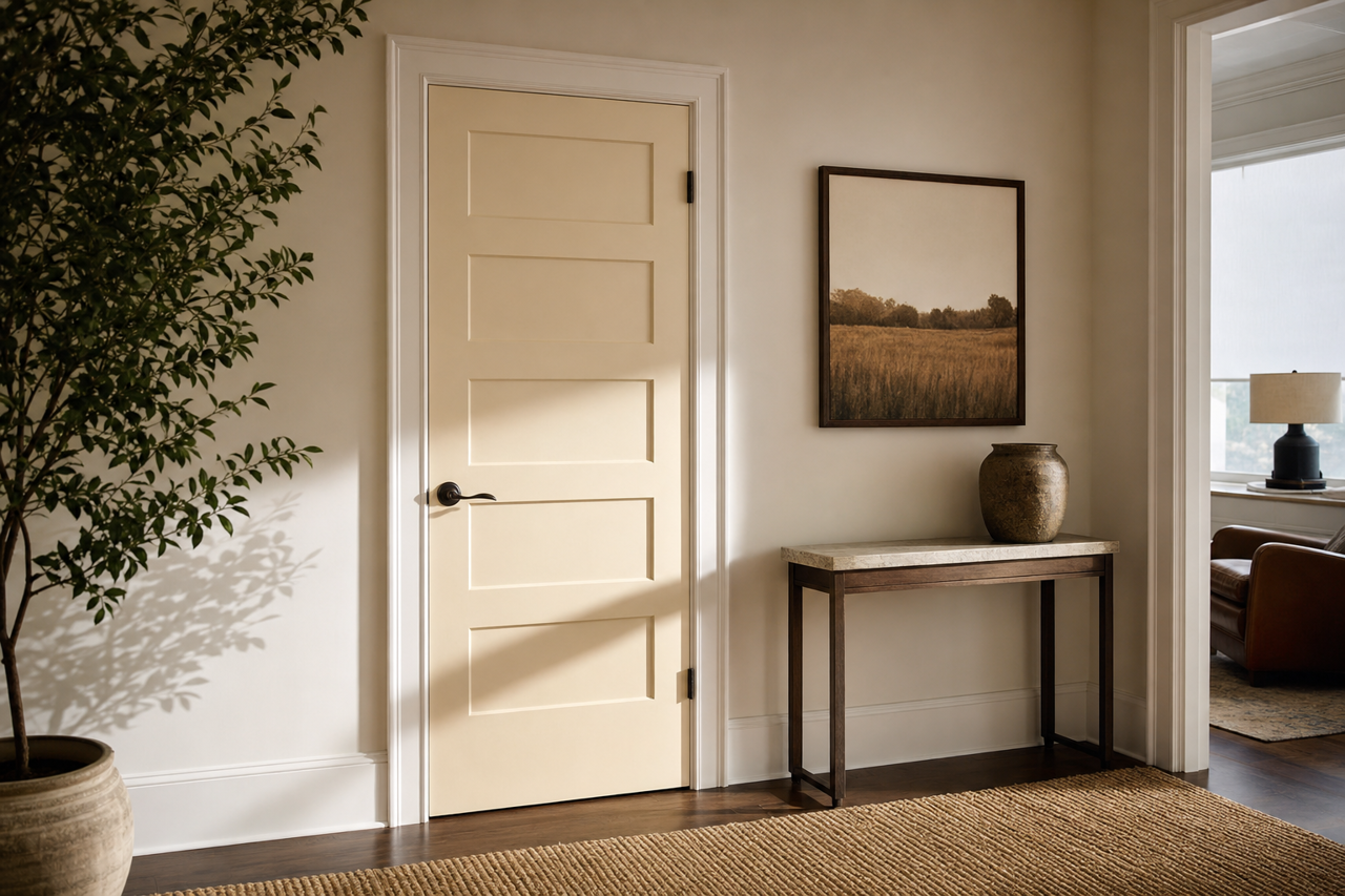 Maritime White by Benjamin Moore on interior-doors
