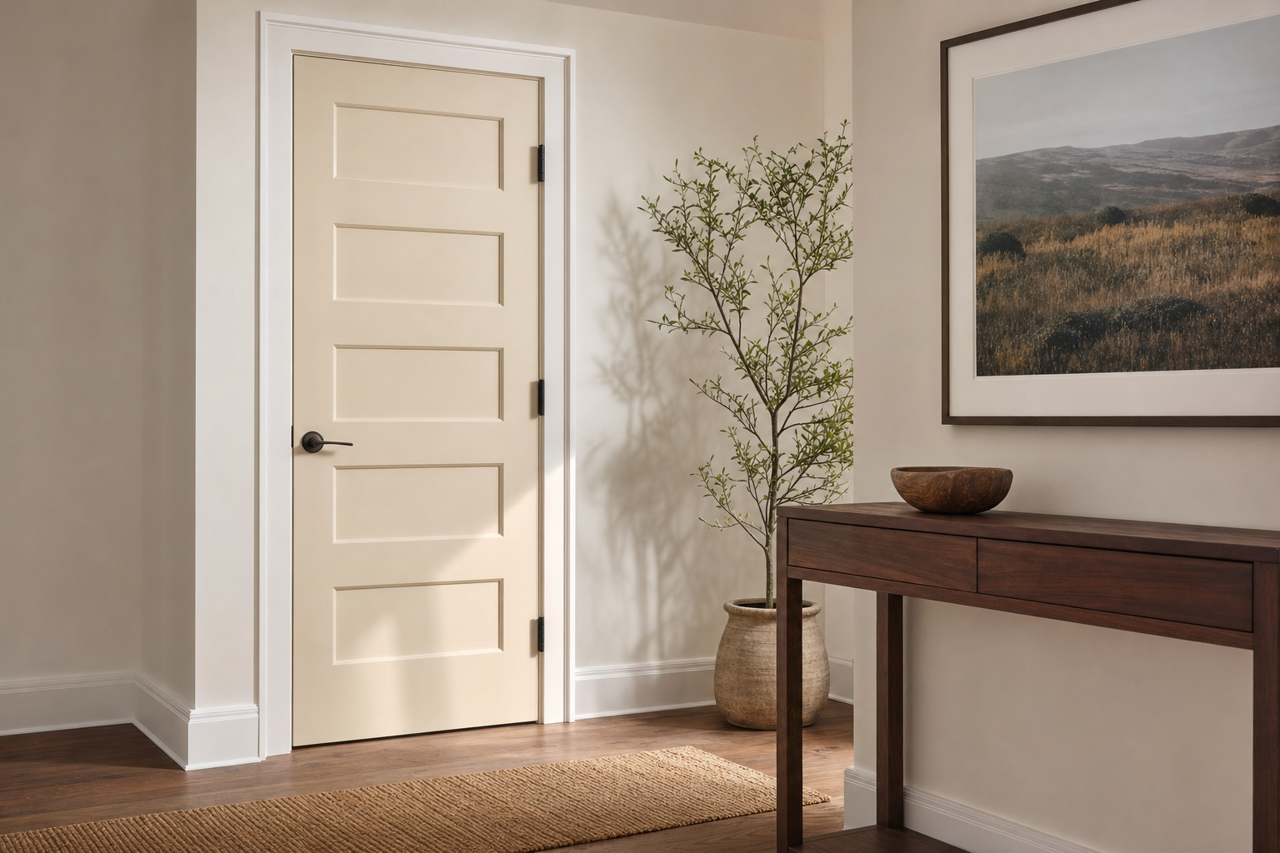 White Sand by Benjamin Moore on interior-doors