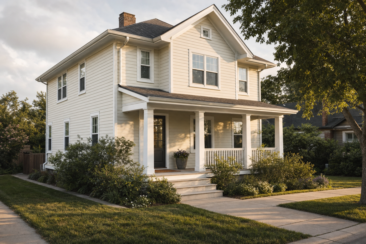 Soft Chamois by Benjamin Moore on exterior
