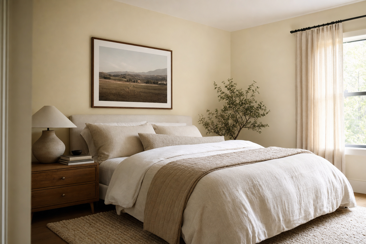 Soft Chamois by Benjamin Moore on interiors
