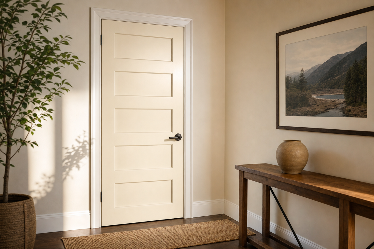 White Down by Benjamin Moore on interior-doors