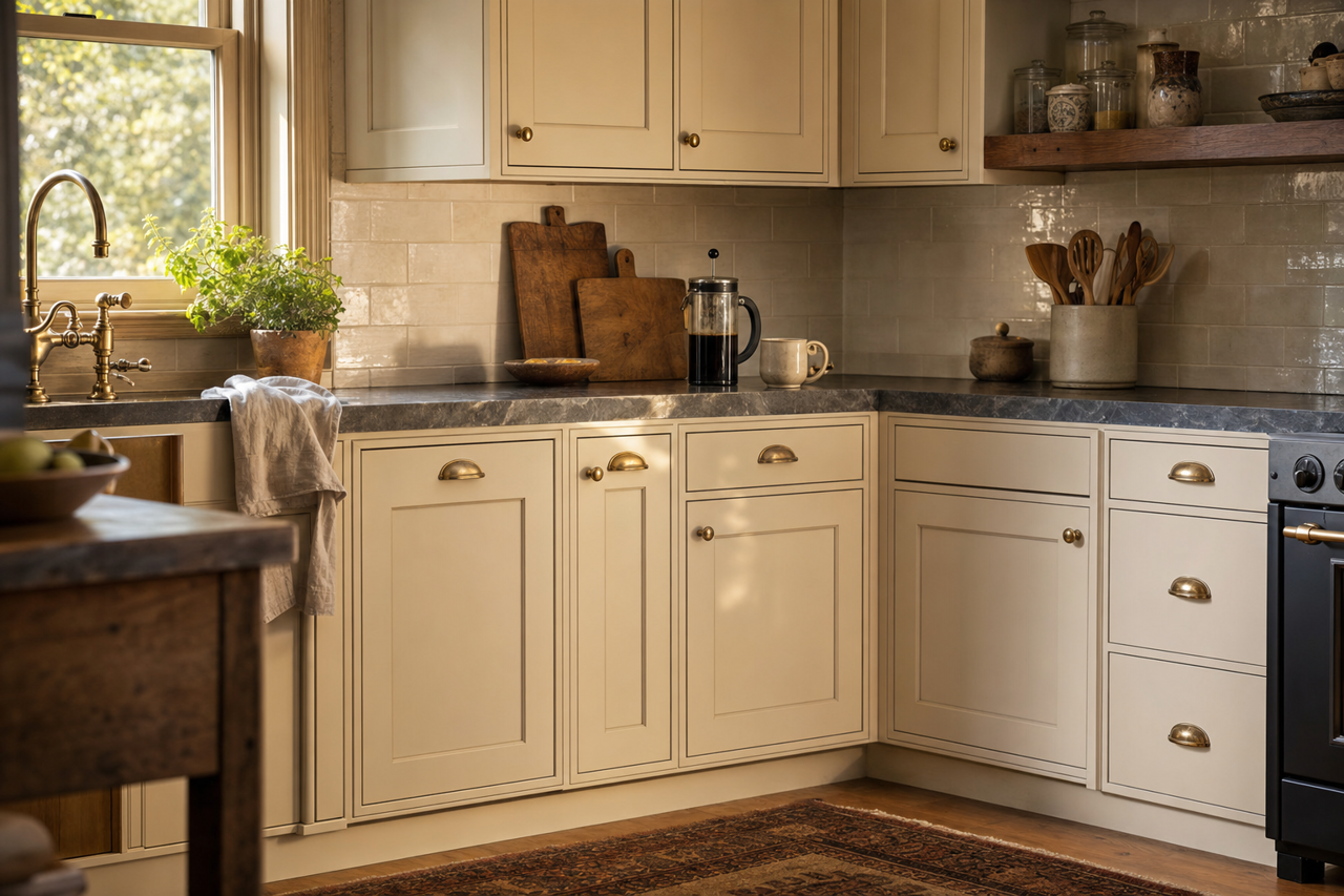 Alaskan Skies by Benjamin Moore on cabinets