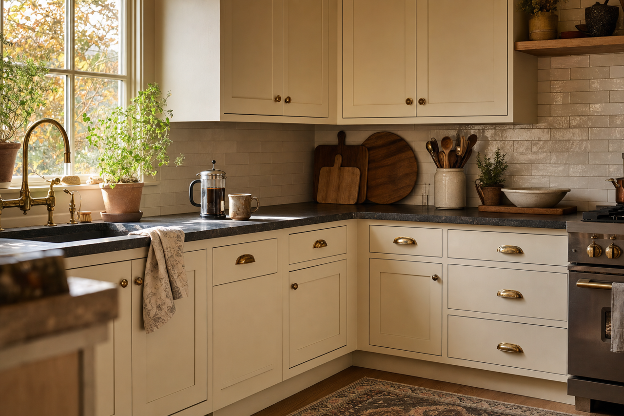 Ice Formations by Benjamin Moore on cabinets