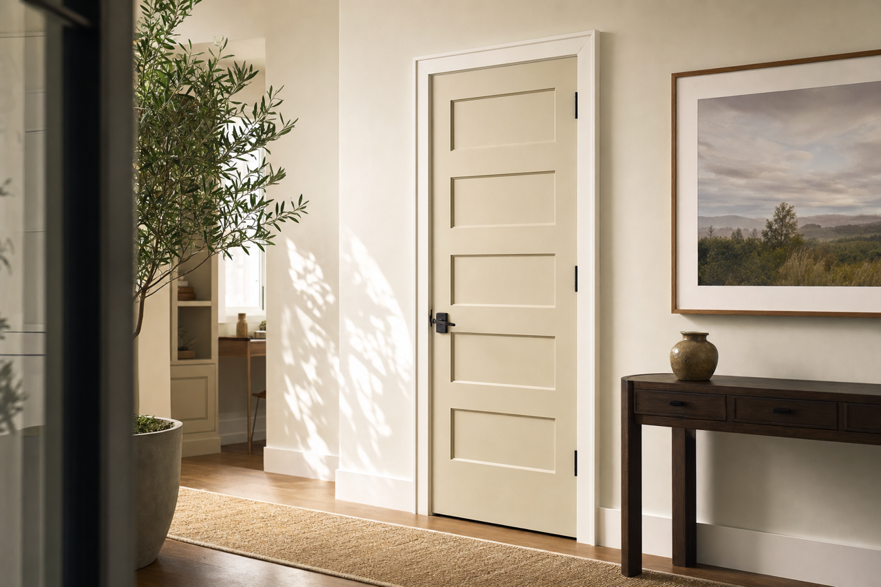 Coastal Fog by Benjamin Moore on interior-doors