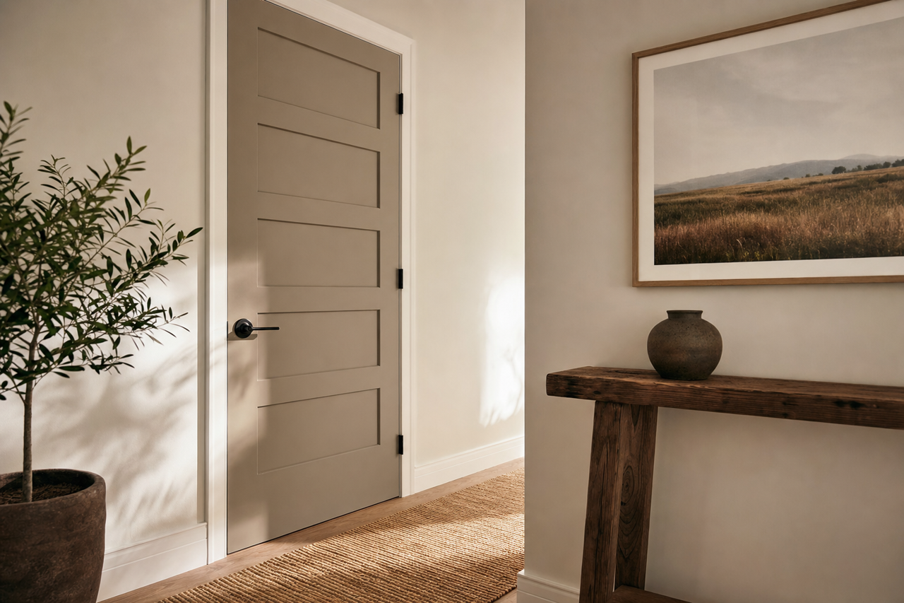 Raccoon by Benjamin Moore on interior-doors