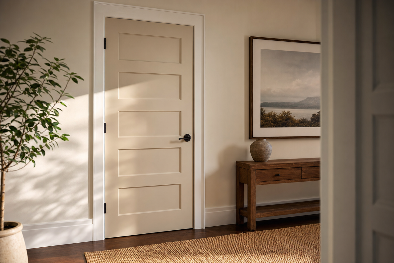 Smokey by Benjamin Moore on interior-doors