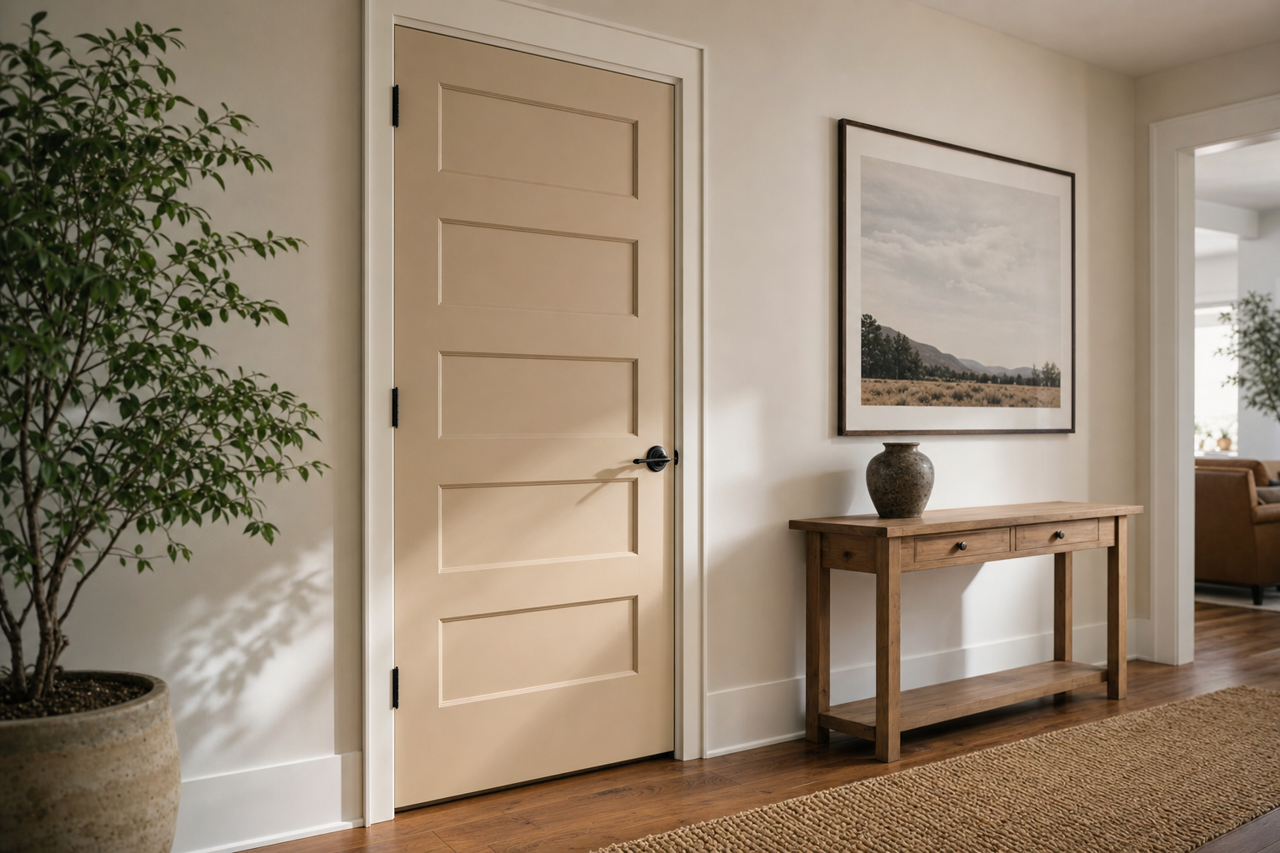 Stone Hearth by Benjamin Moore on interior-doors