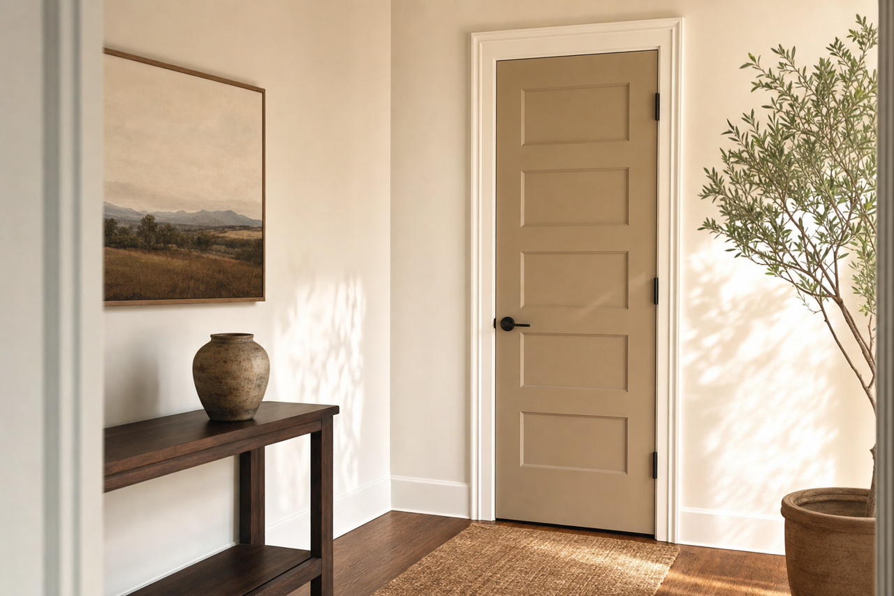 Smoky Ash by Benjamin Moore on interior-doors