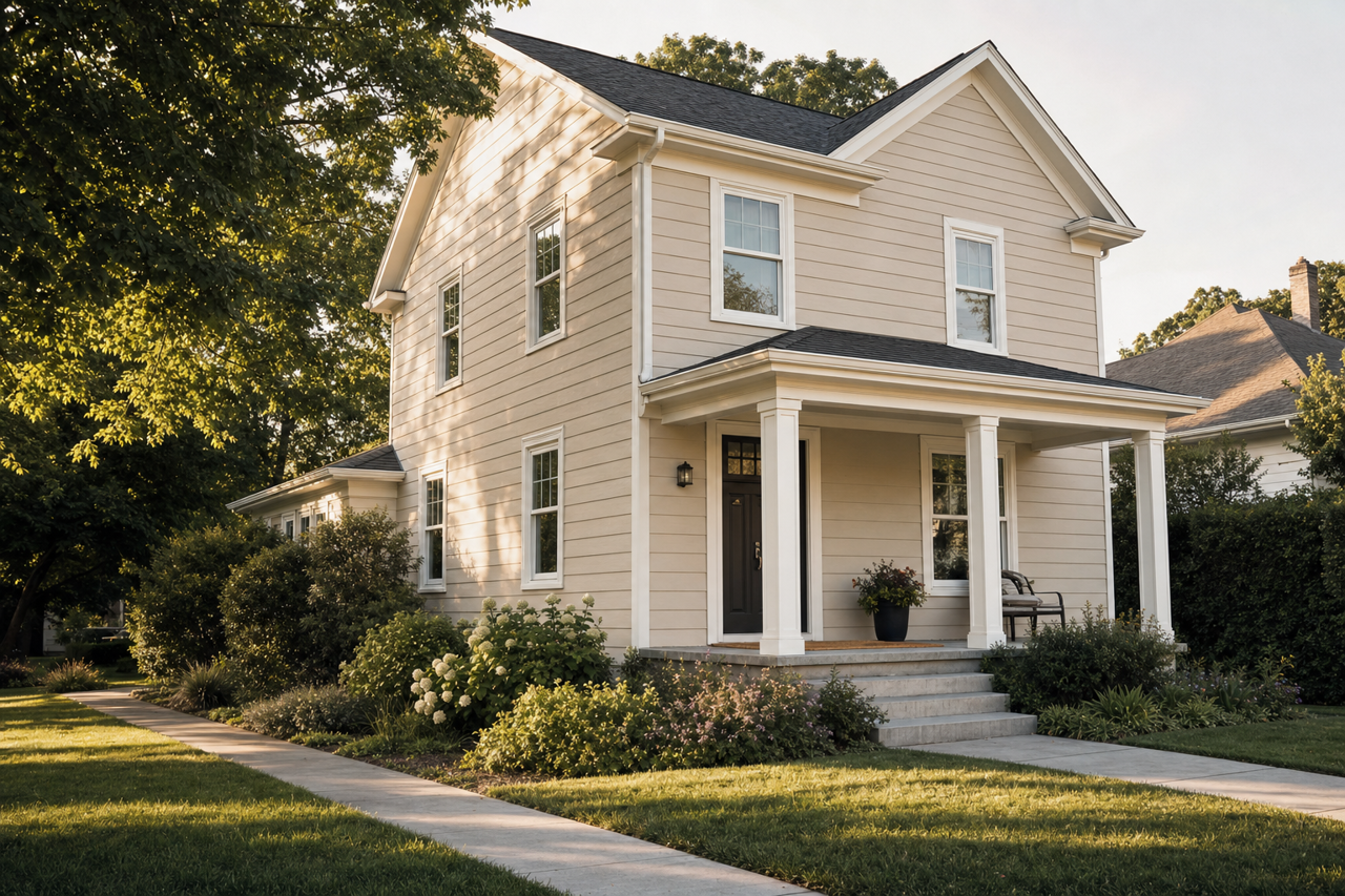Alphano Beige by Benjamin Moore on exterior