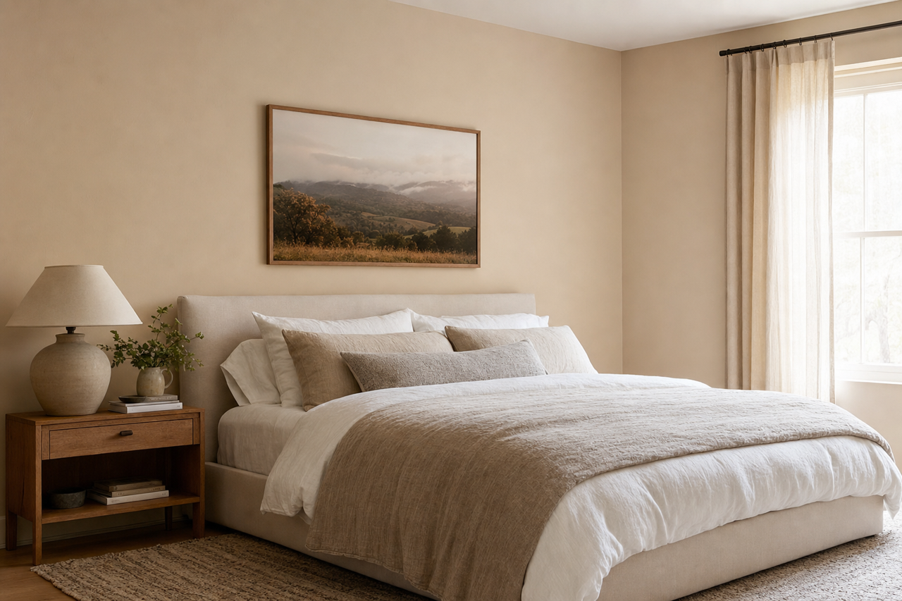 Alphano Beige by Benjamin Moore on interiors