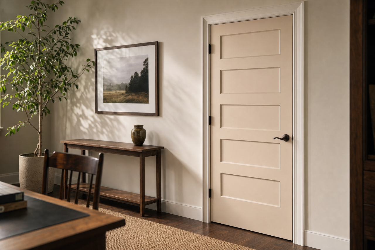 Mocha by Benjamin Moore on interior-doors