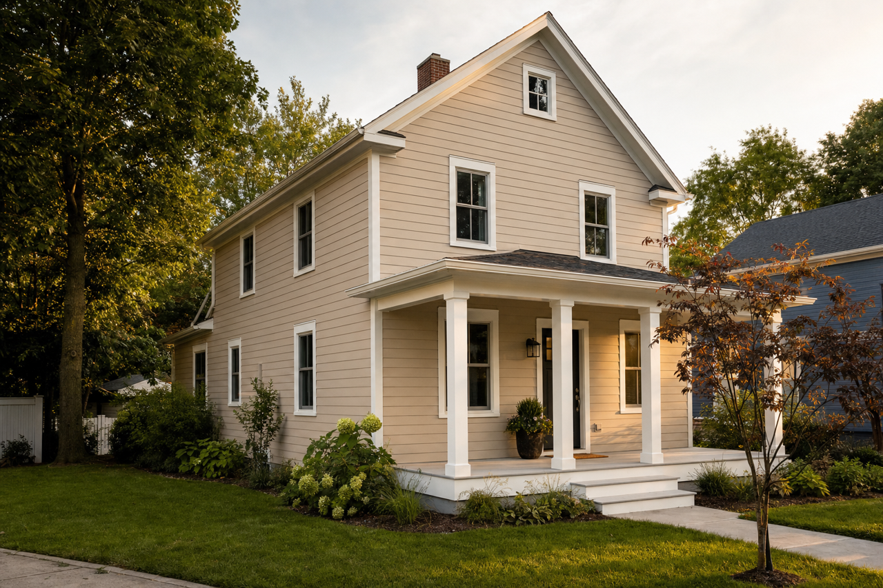 Ashen Tan by Benjamin Moore on exterior