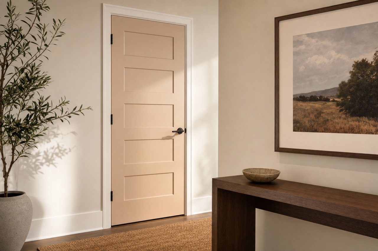 Ashen Tan by Benjamin Moore on interior-doors