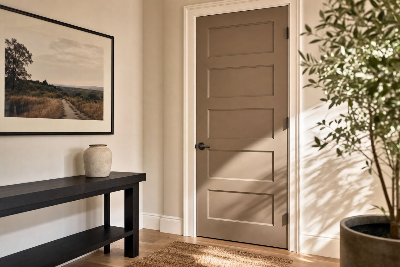 Rustic Taupe by Benjamin Moore on interior-doors