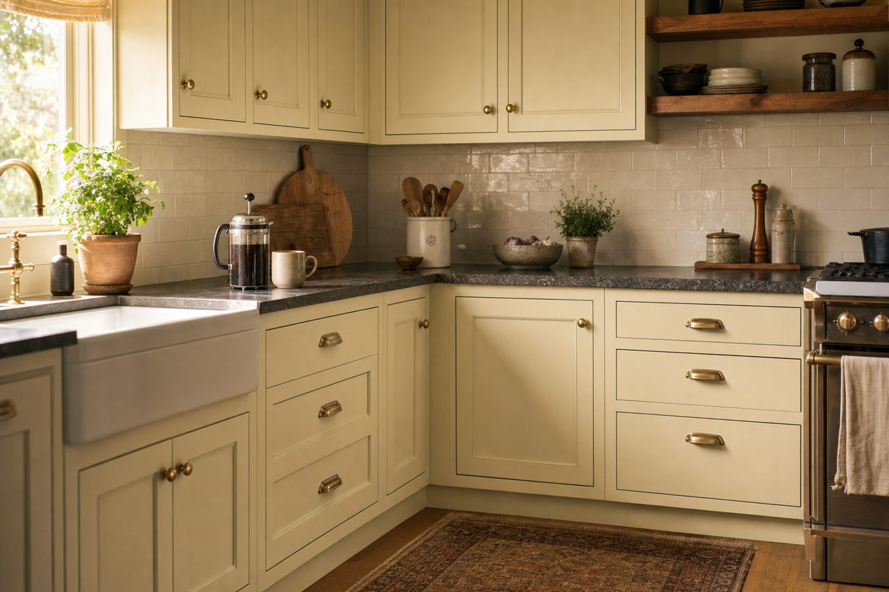 Coastal by Benjamin Moore on cabinets