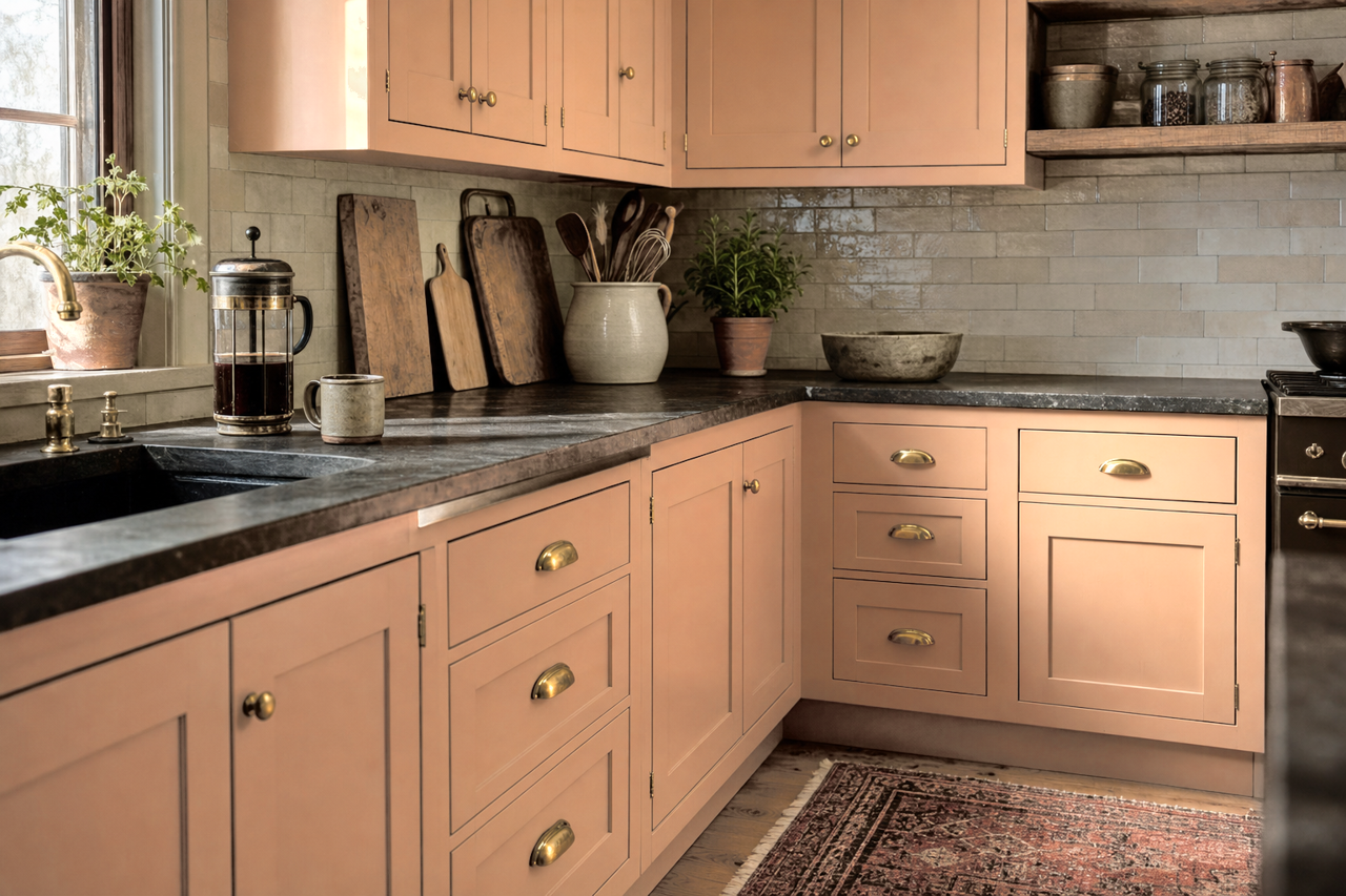 Sierra Ridge by Benjamin Moore on cabinets