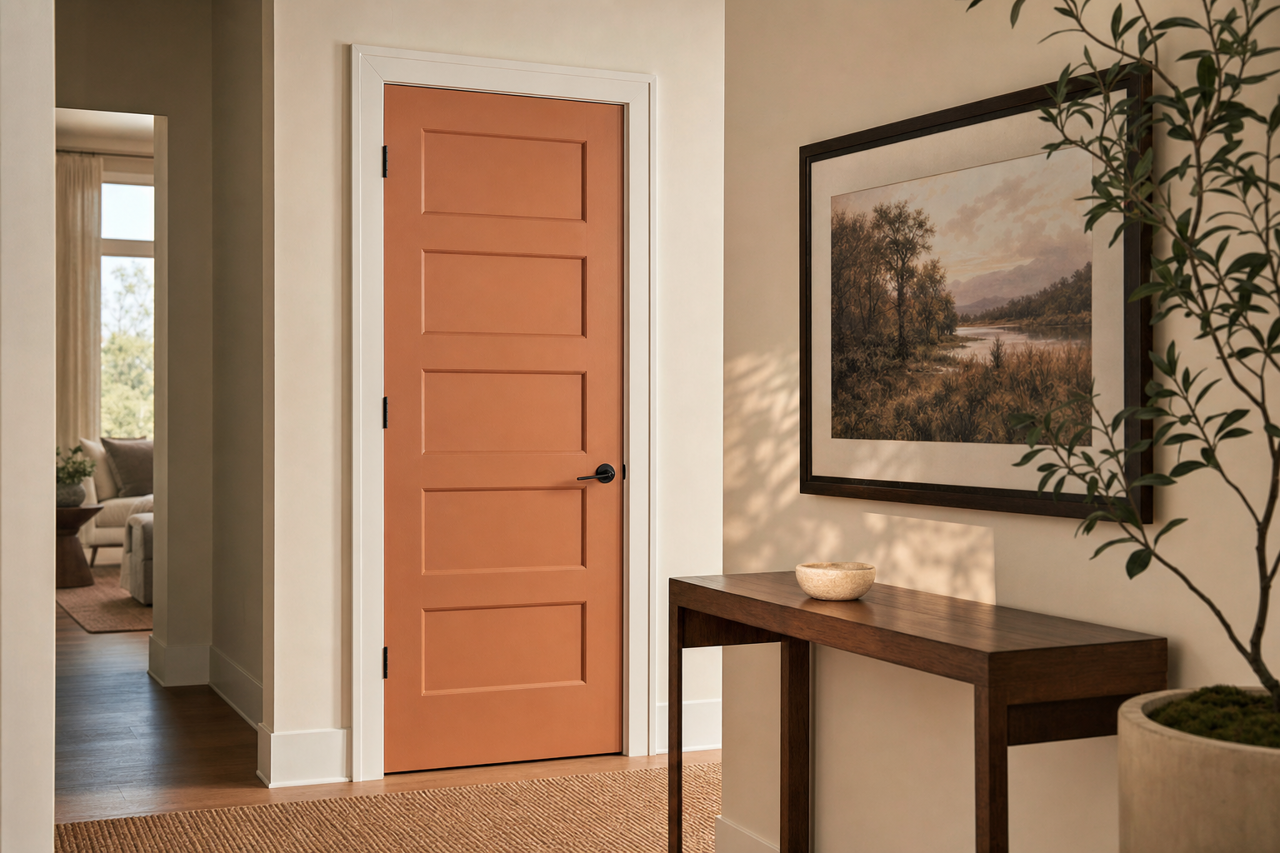 Copper by Benjamin Moore on interior-doors
