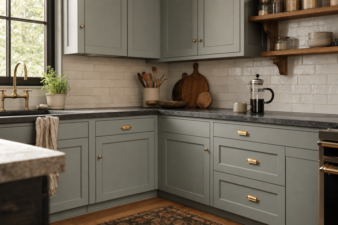 Sea by Benjamin Moore on cabinets