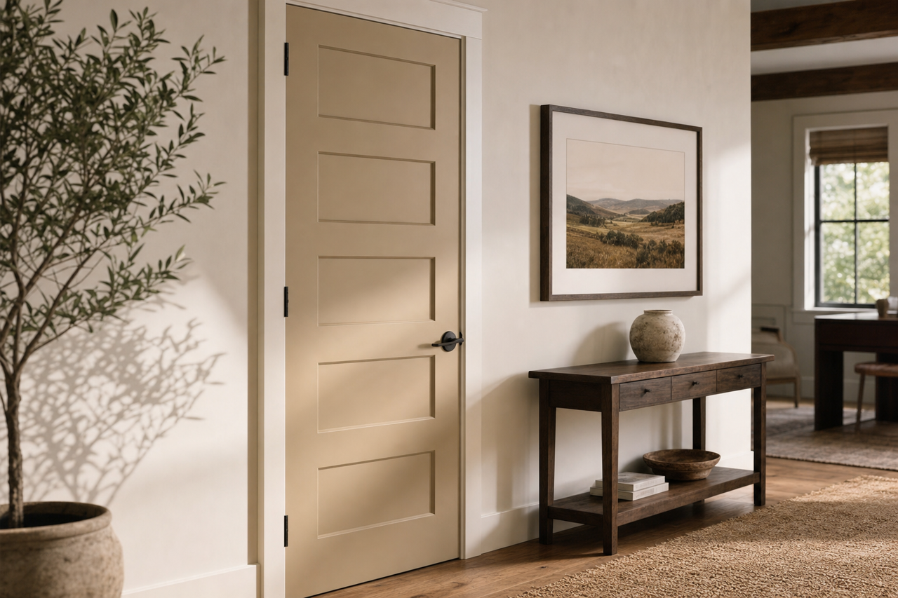 Berkshire Beige by Benjamin Moore on interior-doors